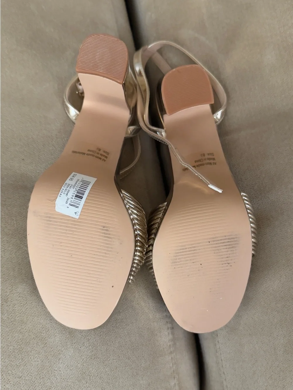 Metallic Gold Knotted Platform Sandals